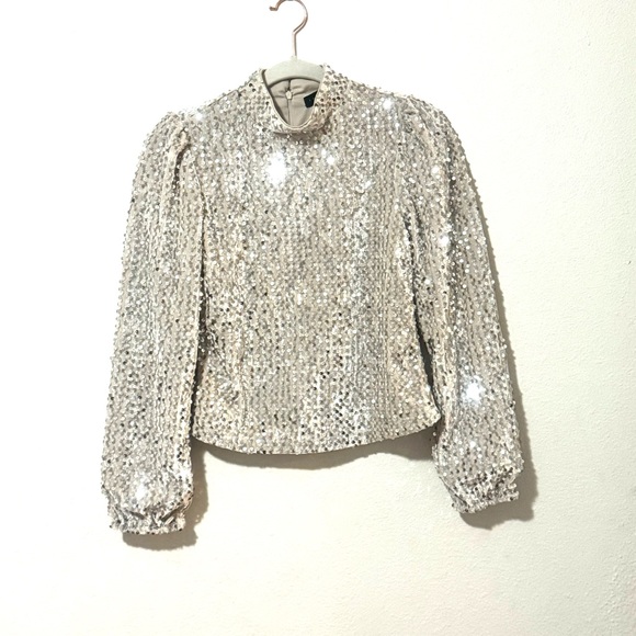 Sanctuary Silver Sequin Blouse - Picture 2 of 10
